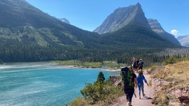 Hikers at Glacier National Park in Montana