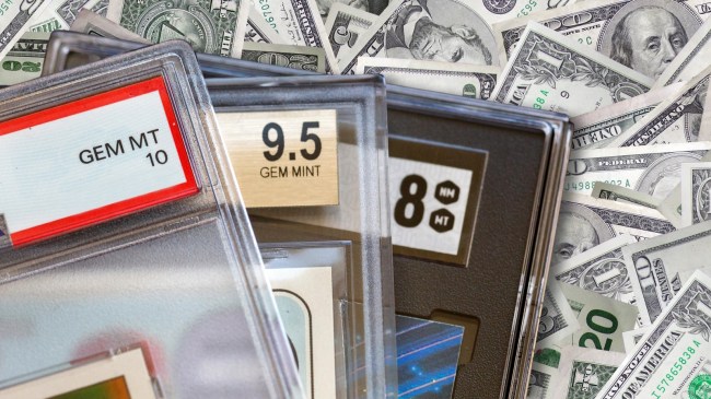 Graded sports cards over money