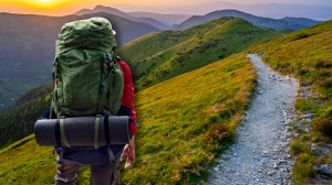 Hiker on trail