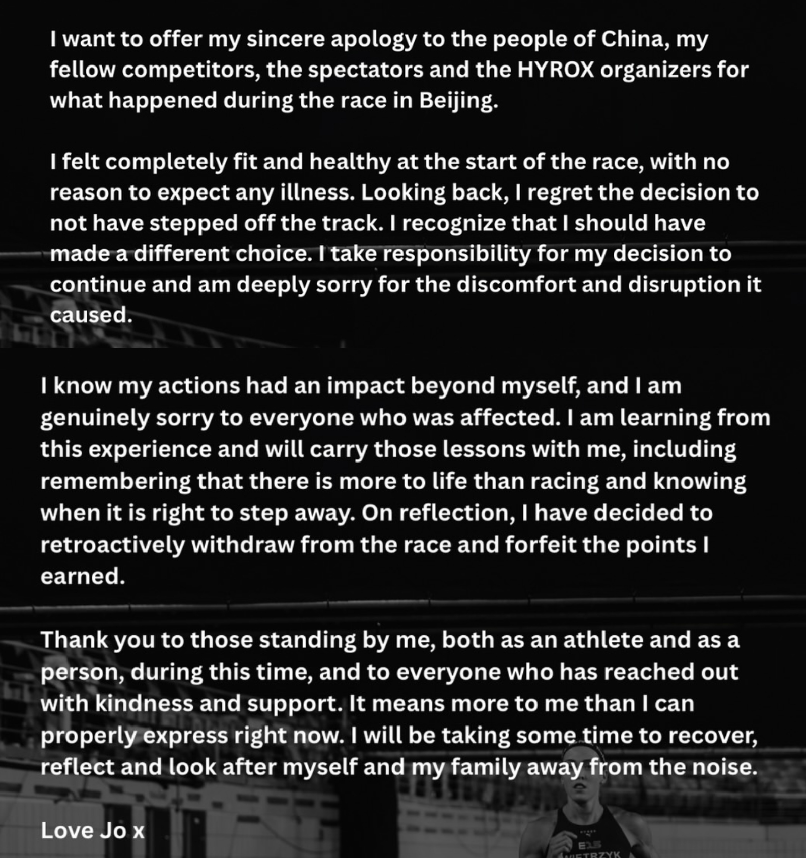 Hyrox athlete Joanna Wietrzyk apologizes for Beijing incident