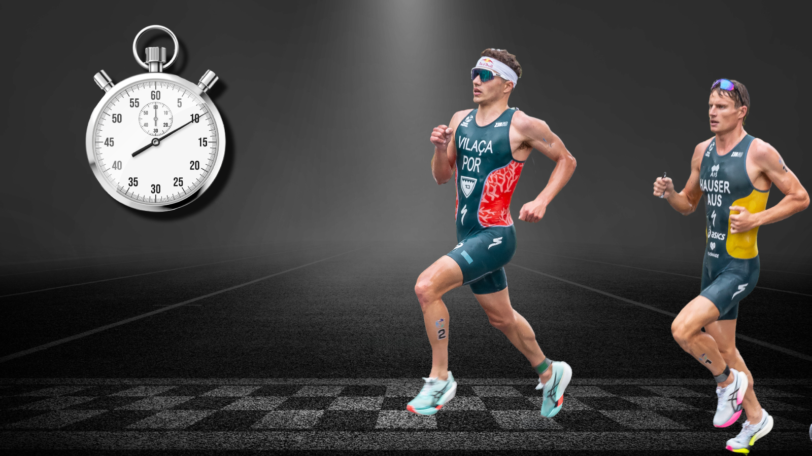 top two finishers at 2026 men's world triathlon championship Vasco Vilaca and Matthew Hauser