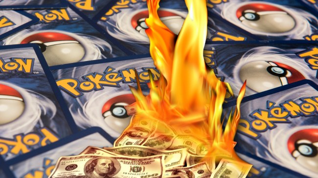 Money on fire over Pokemon cards