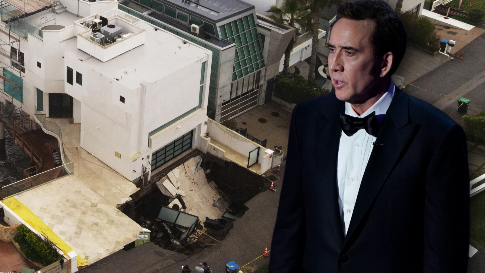 Nicolas Cage's Malibu Home Was Almost Swallowed By A Huge Sinkhole In Front Of His House On The California Coast