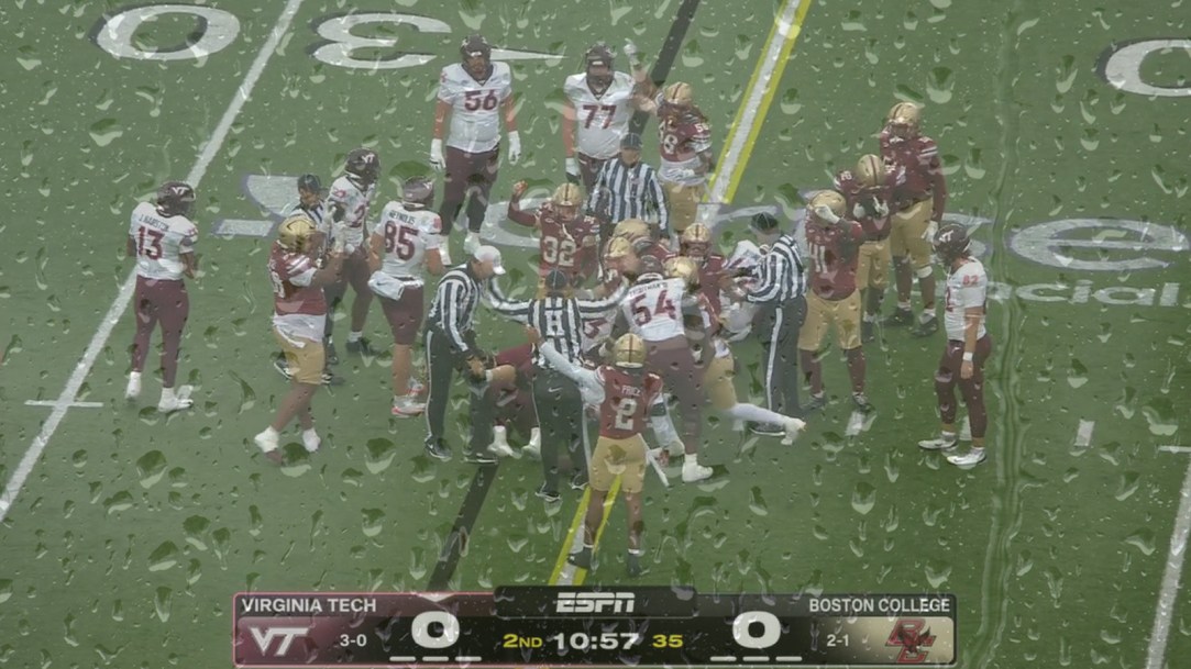 Boston College Virginia Tech College Football Weather Nor'Easter New England Wind Rain