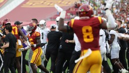 New Broadcast Video Shows Oregon Football Coach Accost USC Football Players While Dante Moore Laid Motionless