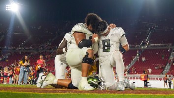 Dylan Raiola Prayed On USC’s Midfield Logo After Dirty Hit On Dante Moore Led Oregon To Victory Through Faith
