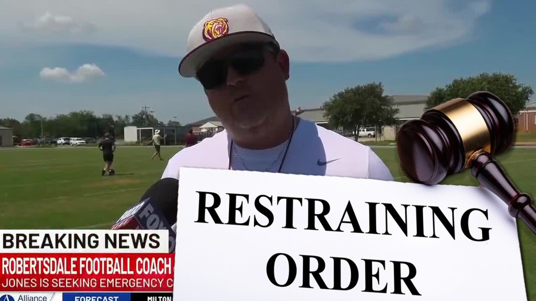 Robertsdale high school football justin jones temporary restraining order suspended why injunction alabama