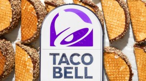 Taco Bell sign over ice cream tacos