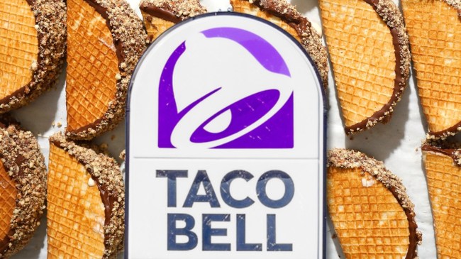 Taco Bell sign over ice cream tacos