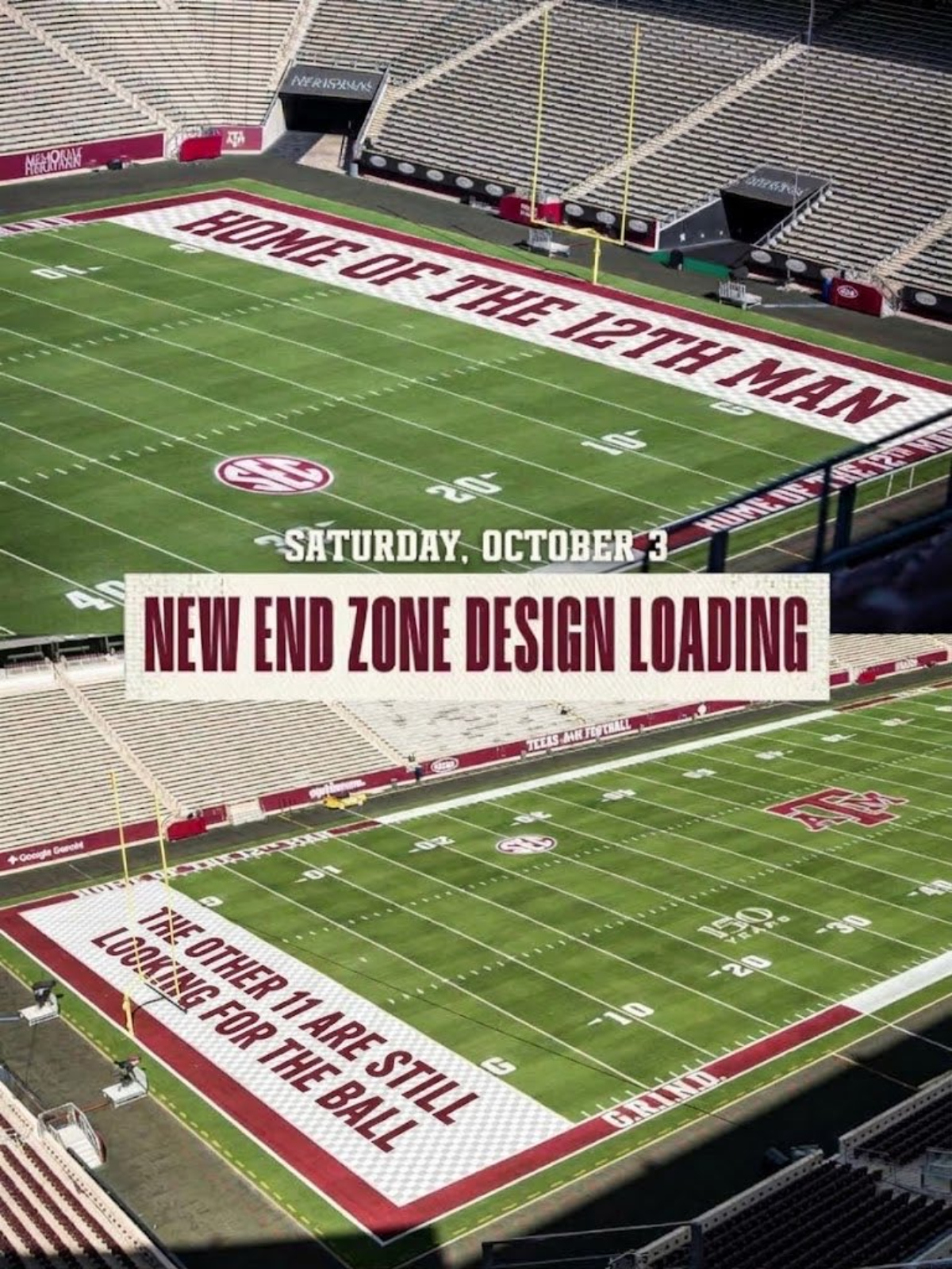 Texas A&M trolled with memes about new end zone in stadium 12th man joke