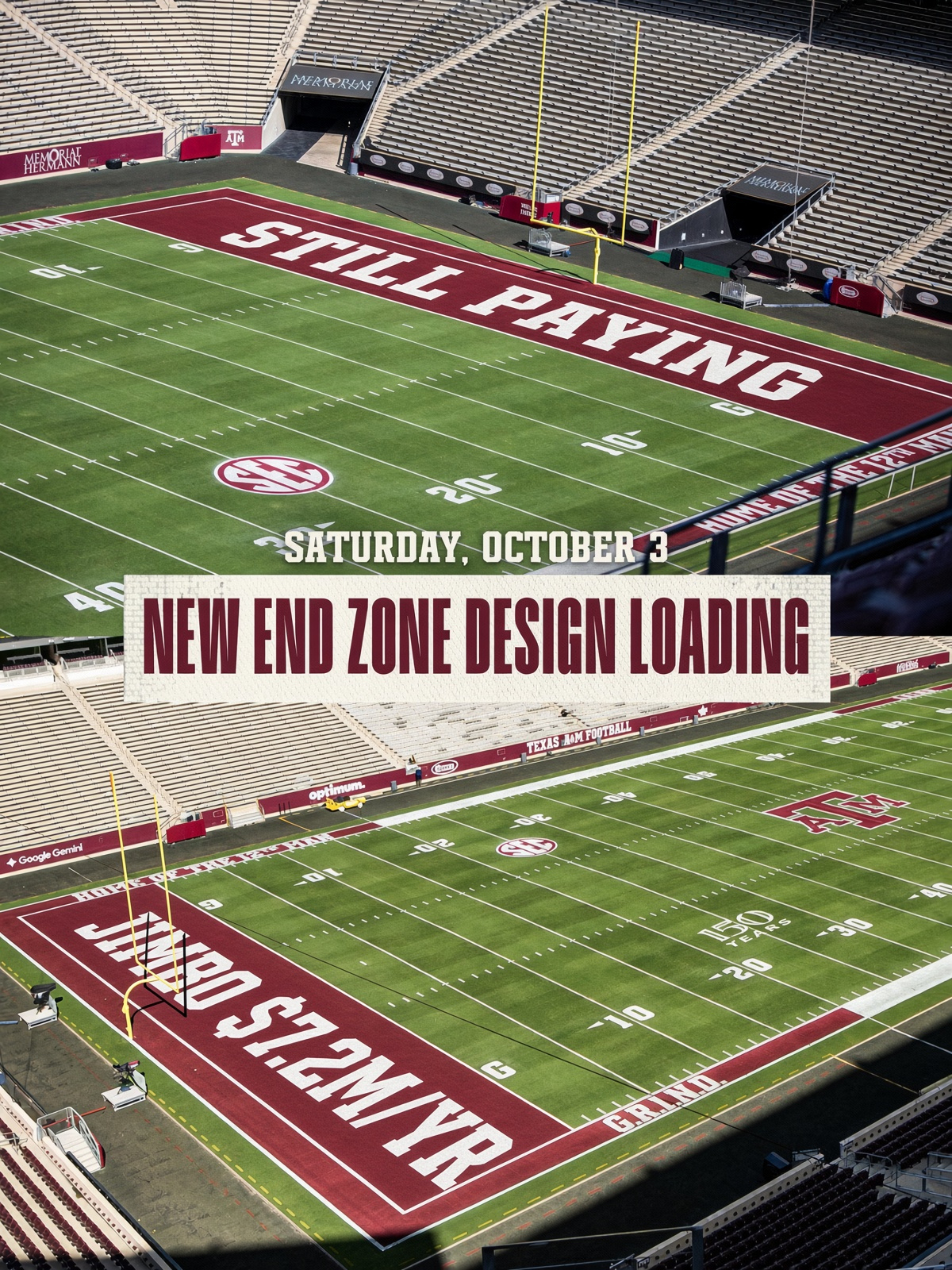 Texas A&M trolled with memes about new end zone in stadium Jimbo Fisher joke
