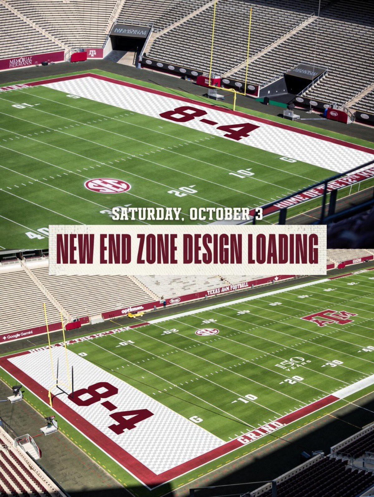 Texas A&M trolled with memes about new end zone in stadium 8-4 joke