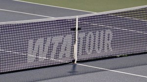 WTA logo on tennis net