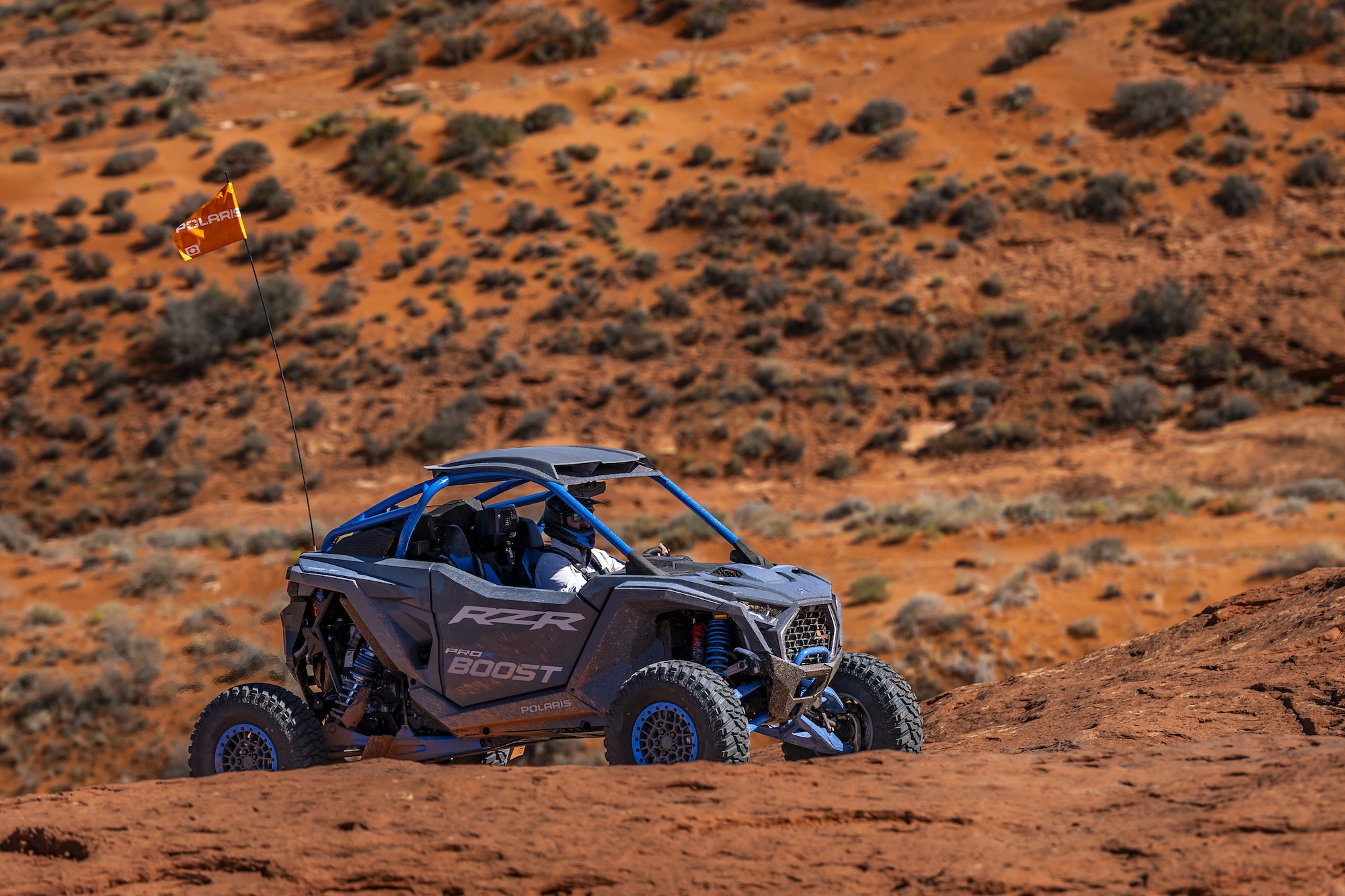 Off-roading in the 2027 Polaris RZR Pro R Boost in Sand Hollow, Utah