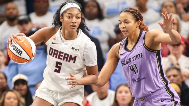 Angel Reese and Kiah Stokes during the 2026 WNBA Finals