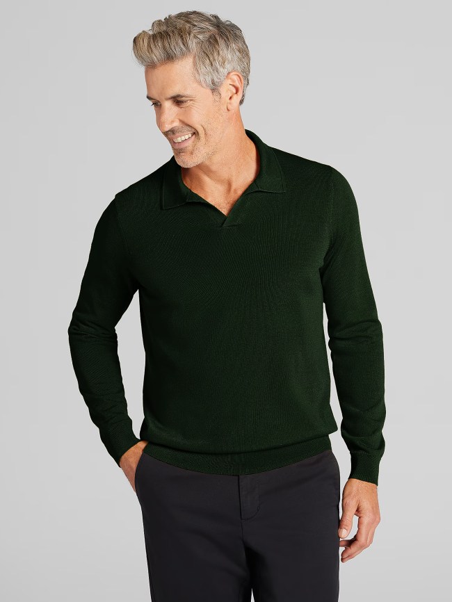 Awearness Kenneth Cole Merino Wool Blend Johnny Collar Sweater