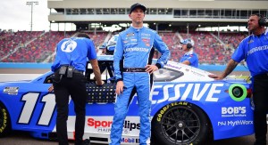 Oct 17, 2026; Avondale, Arizona, USA; Joe Gibbs Racing driver Denny Hamlin (11) during qualifying for the Freeway Insurance 500 at Phoenix Raceway.