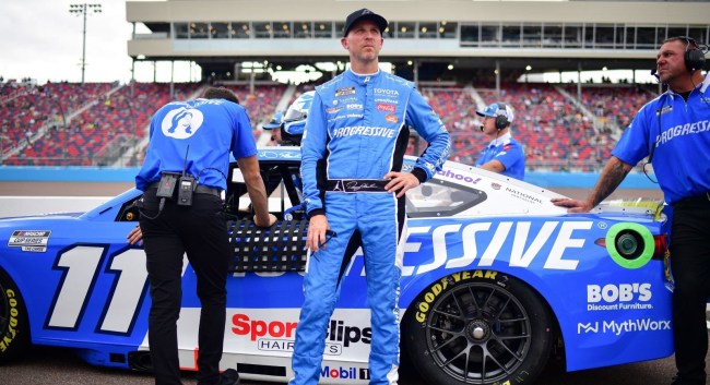 Oct 17, 2026; Avondale, Arizona, USA; Joe Gibbs Racing driver Denny Hamlin (11) during qualifying for the Freeway Insurance 500 at Phoenix Raceway.