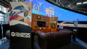 ATLANTA, GEORGIA - JANUARY 1: EA Sports College Football 25 activation at the Chick-fil-A Peach Bowl between the Texas Longhorns and Arizona State Sun Devils at Mercedes-Benz Stadium on January 1, 2025 in Atlanta, Georgia