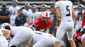 La Salle linebacker Colin Wooldridge eyes the opponent during the Fairmont vs. La Salle football game Friday, Sept. 5, 2025, at La Salle High School.