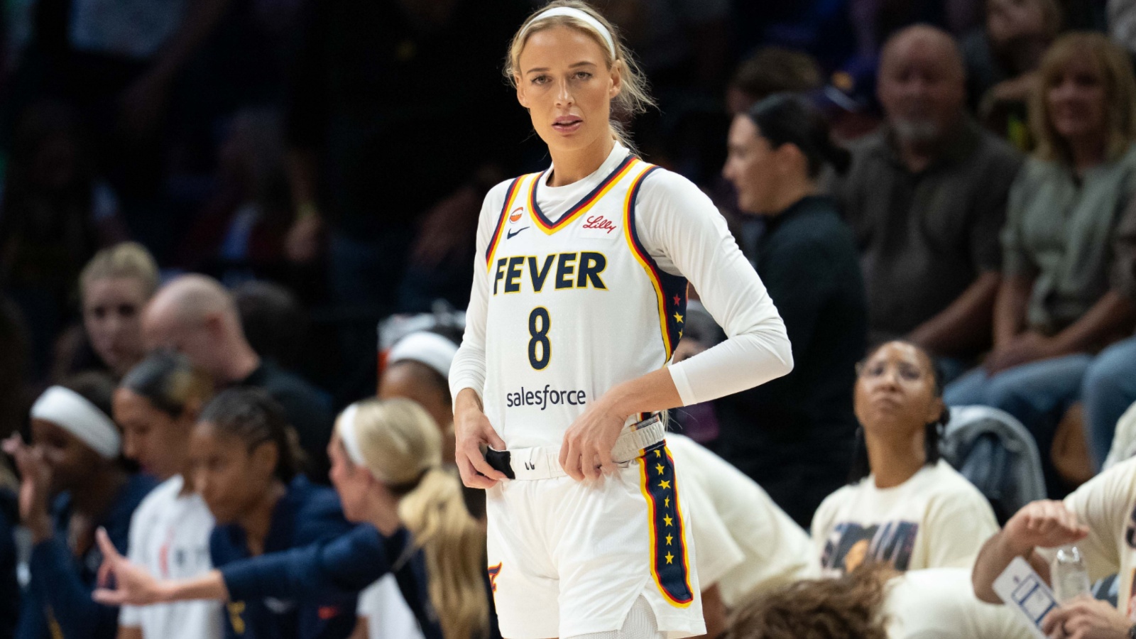 Sophie Cunningham standing on the sideline.