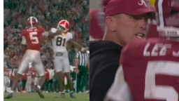 Alabama HC Kalen DeBoer Loses His Mind & Rips Into Player On The Sideline For Punching Georgia Player Late In Game