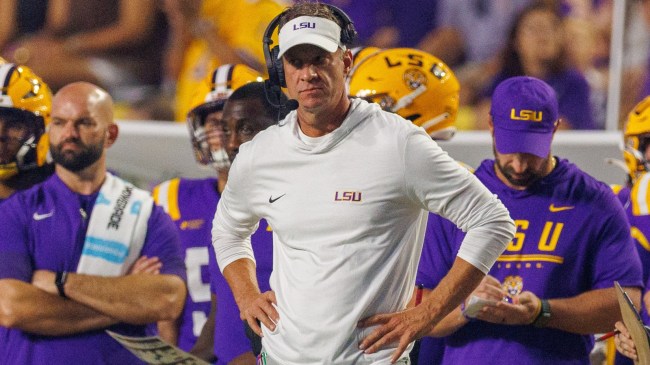 Lane Kiffin on the sideline.