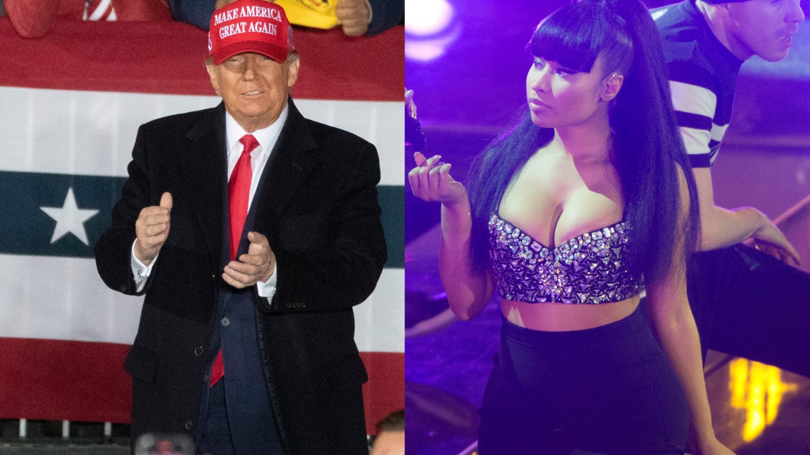 President Trump & Nicki Minaj at rally.