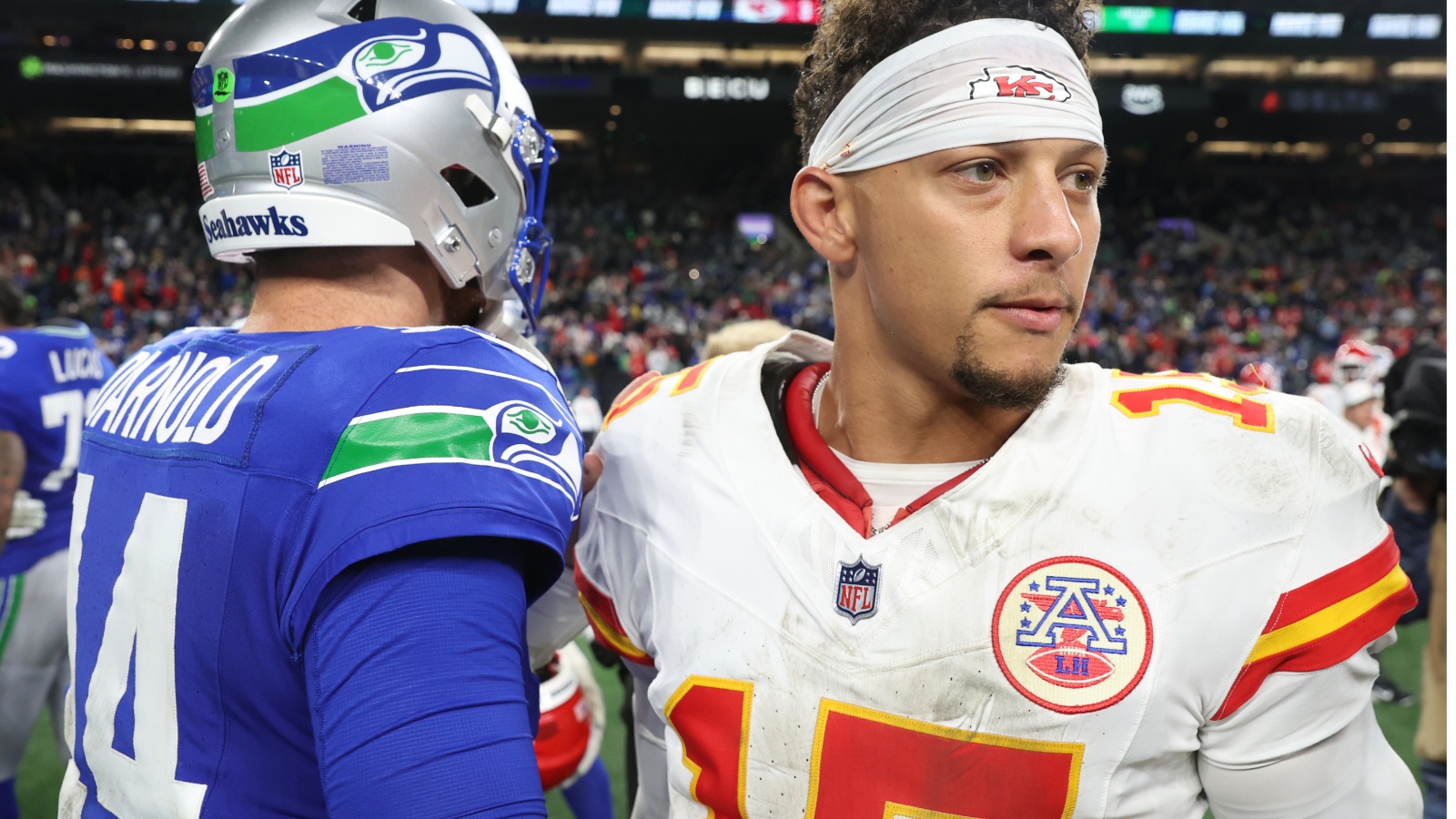 Patrick Mahomes and the Seattle Seahawks.