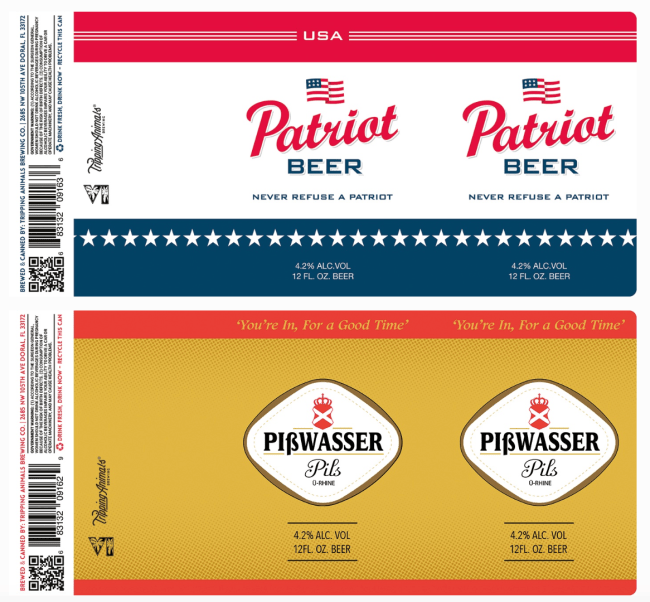 Pißwasser and Patriot Beer labels