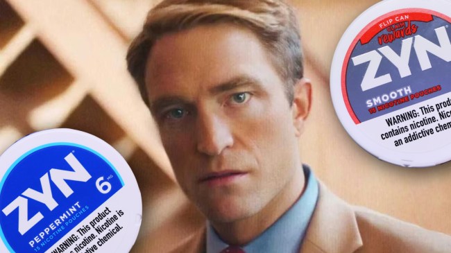 Robert Pattinson as Chris Hansen in "Primetime" next to Zyn canisters