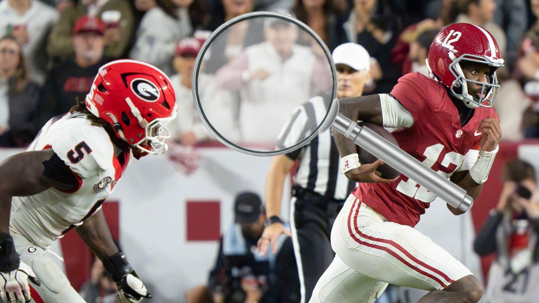 Alabama fan shove raylen wilson Georgia Linebacker helmet punch identify hit ban stadium