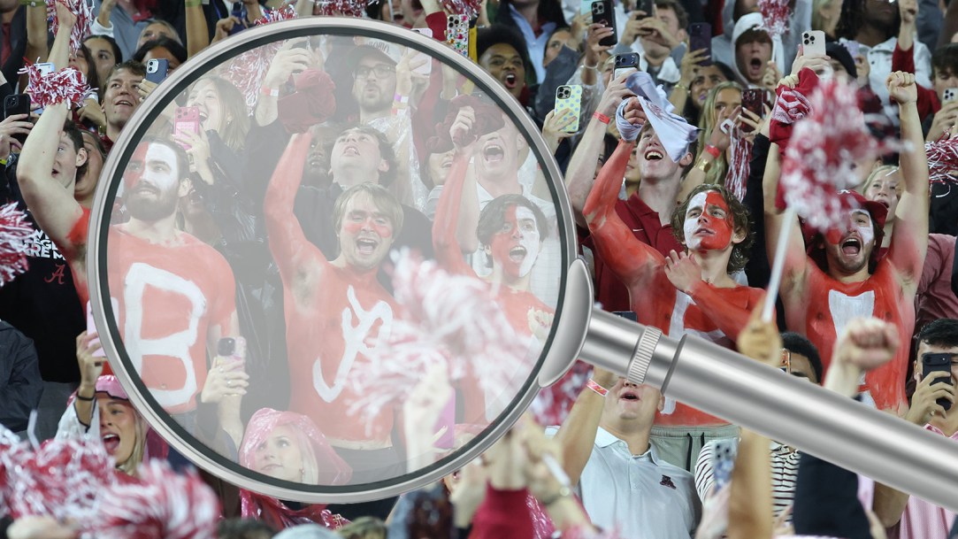 Alabama fan shove raylen wilson Georgia Linebacker helmet punch identify