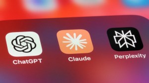 ChatGPT, Claude, and Perplexity A.I. app logos on iPhone