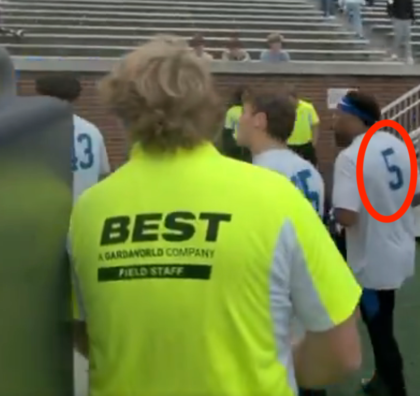 Duke Football Player Swipe Swat slap georgia tech security