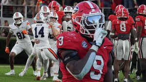 Georgia Auburn Football final score graphic social media