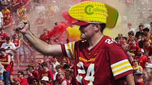 Iowa State fans stop throwing football out of stadium