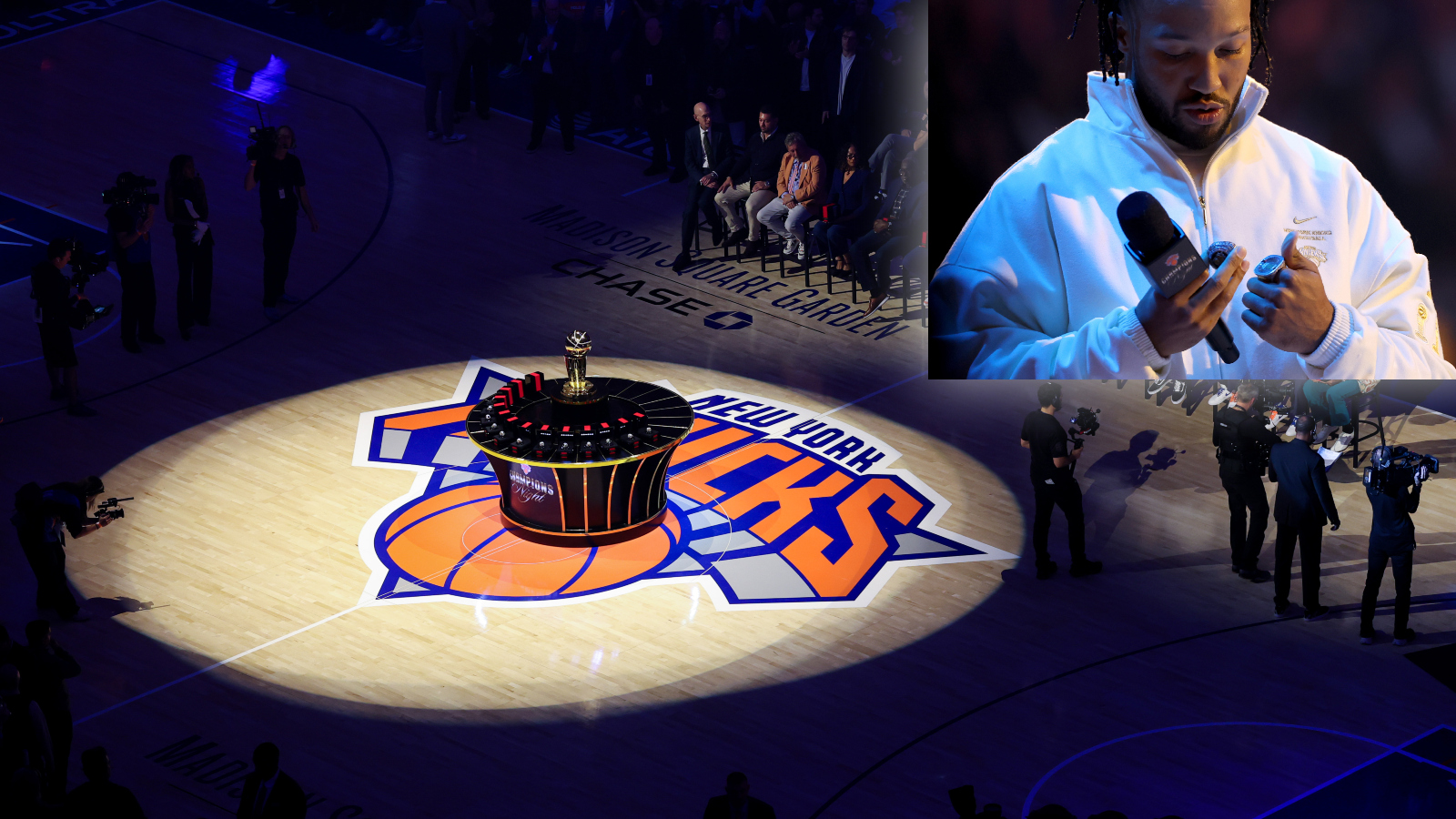 Jalen Brunson shows off New York Knicks NBA Championship Rings in Madison Square Garden