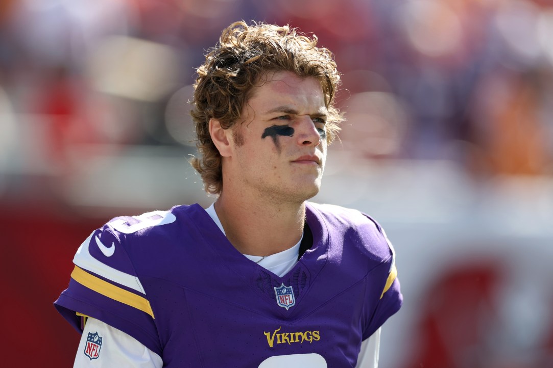 JJ McCarthy eyeblack Minnesota Vikings