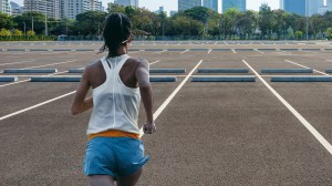 marathon-runner-empty-parking-lot