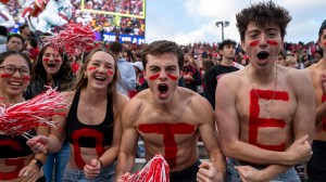 Maryland football crowd free tuition student section empty fans