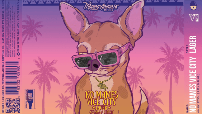 No Mames Vice City beer label
