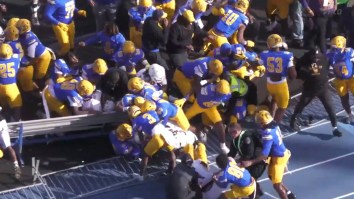 North Carolina Football Game Devolves Into All-Out Melee As Players Throw Punches During Postgame Celebration