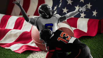 Oregon High School Football Player Levels Unsuspecting Opponent Carrying American Flag