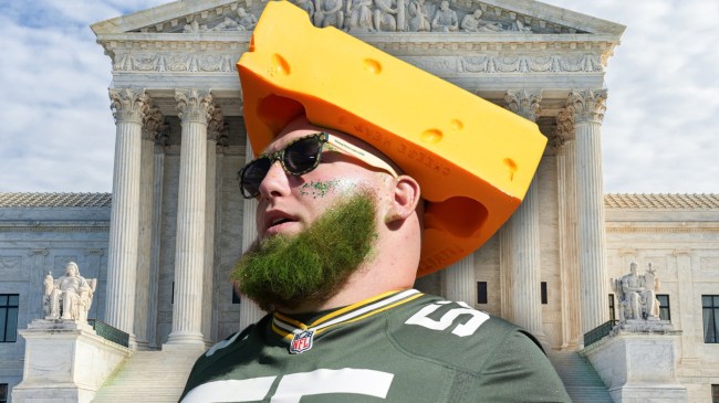 Green Bay Packers fan in front of the United States Supreme Court building