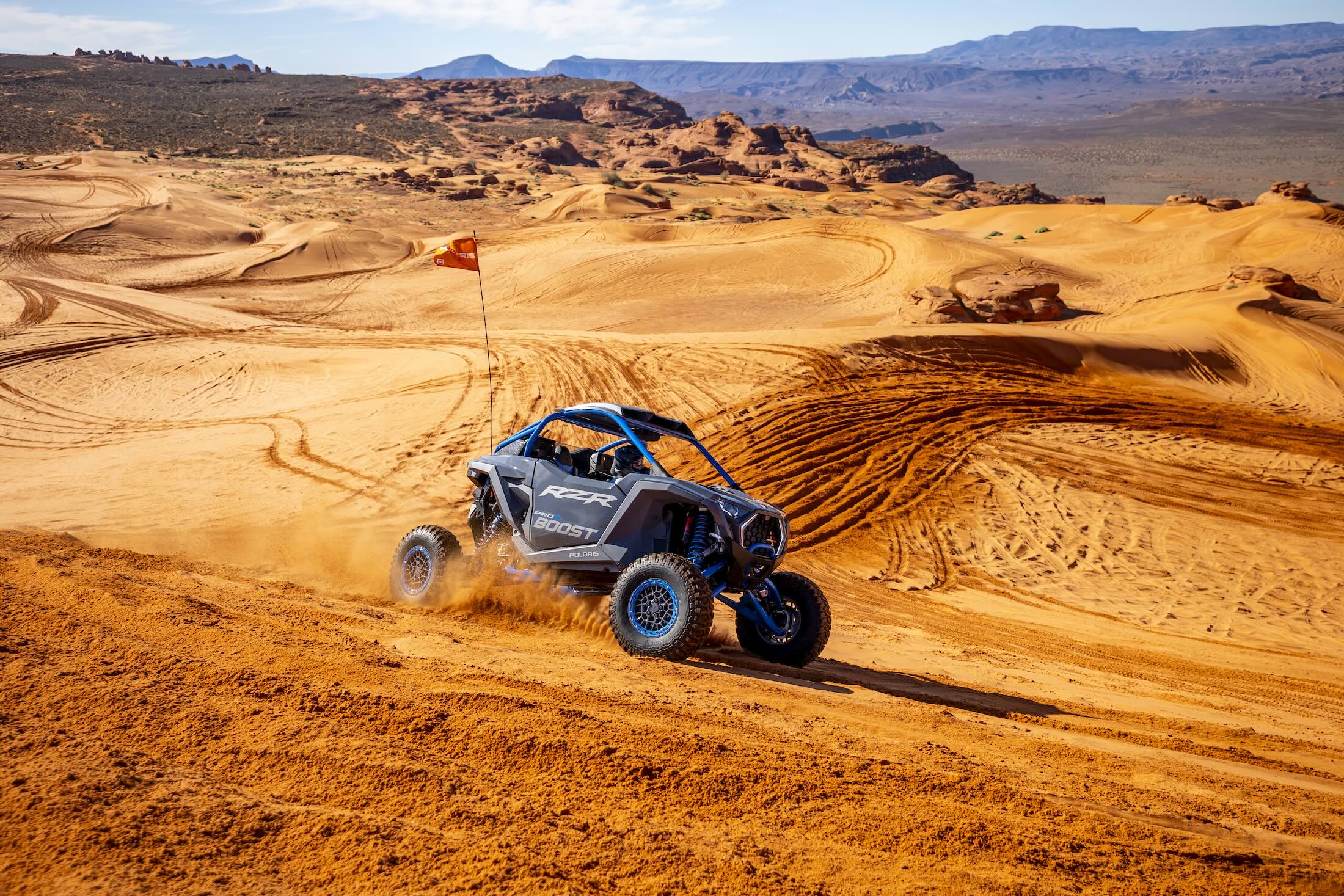 Off-roading in the 2027 Polaris RZR Pro R Boost in Sand Hollow, Utah