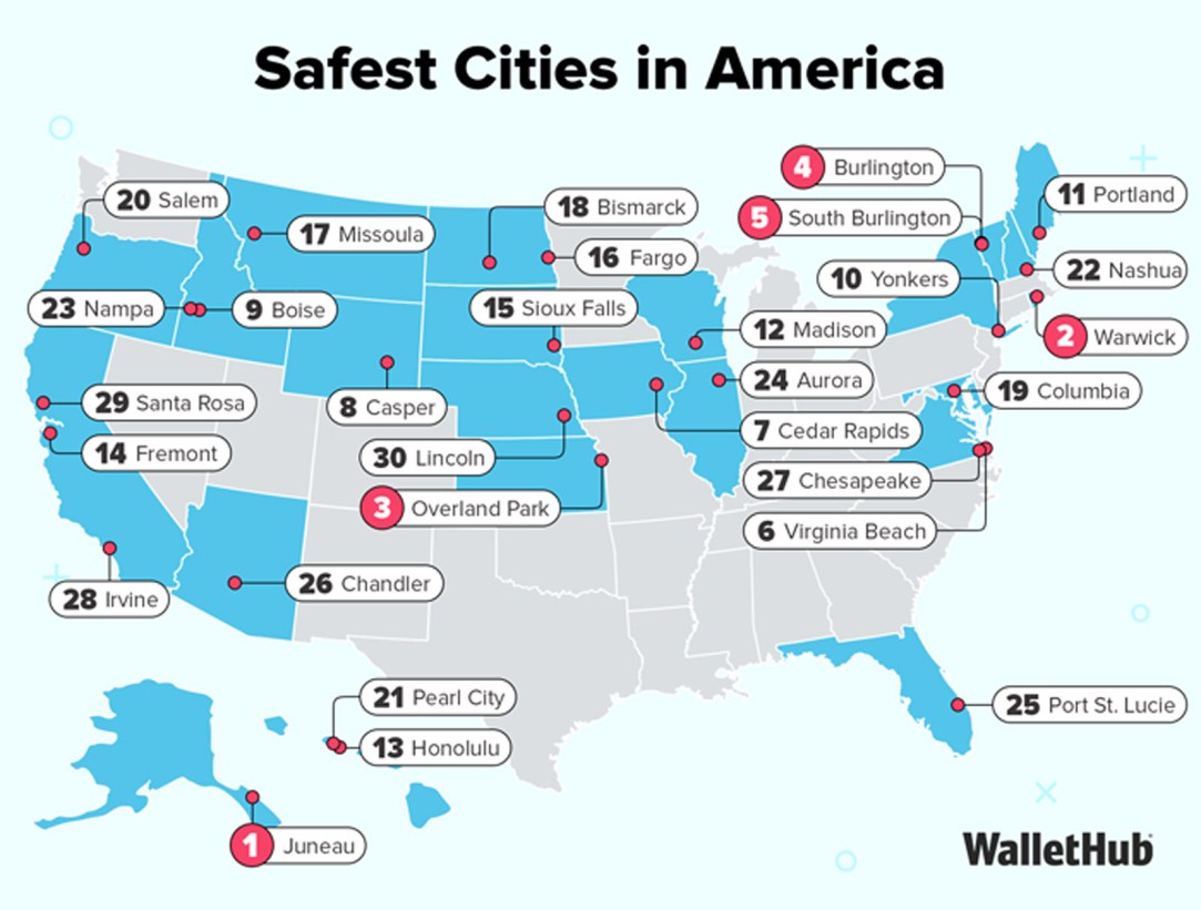 safest-cities-in-america-map