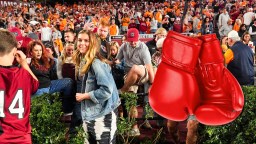 Tennessee Football Player Throws Sucker Punch During Field Storm At South Carolina In Video That Is Not A.I.