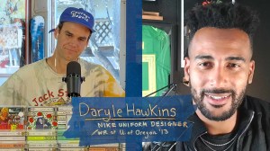 Mike McClure and Nike uniform designer Daryle Hawkins